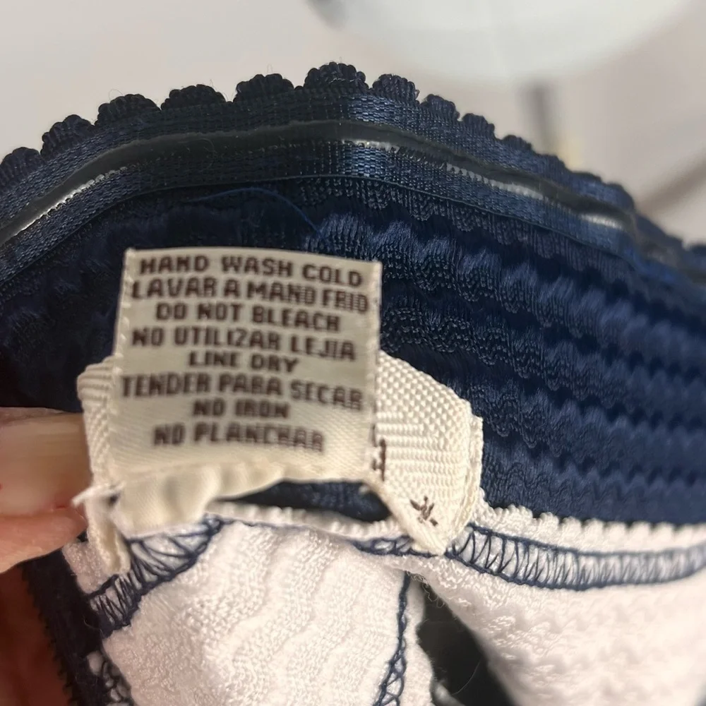 San Souci Navy & White Striped Strapless Mini Dress Size M - Picture 9 of 9